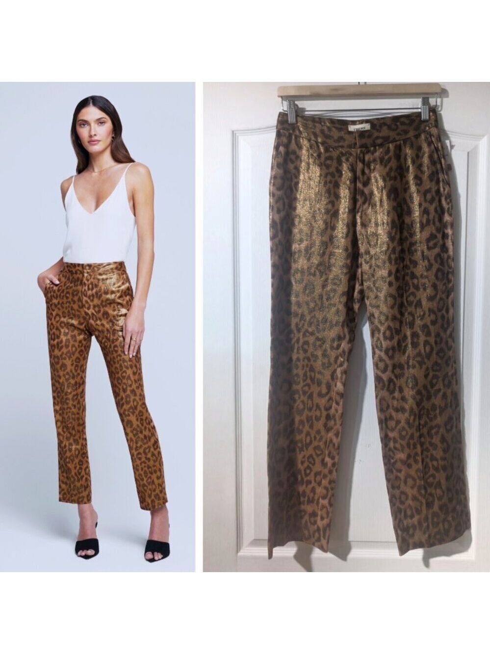 L'AGENCE | Rebel Trousers In Foil Cheetah